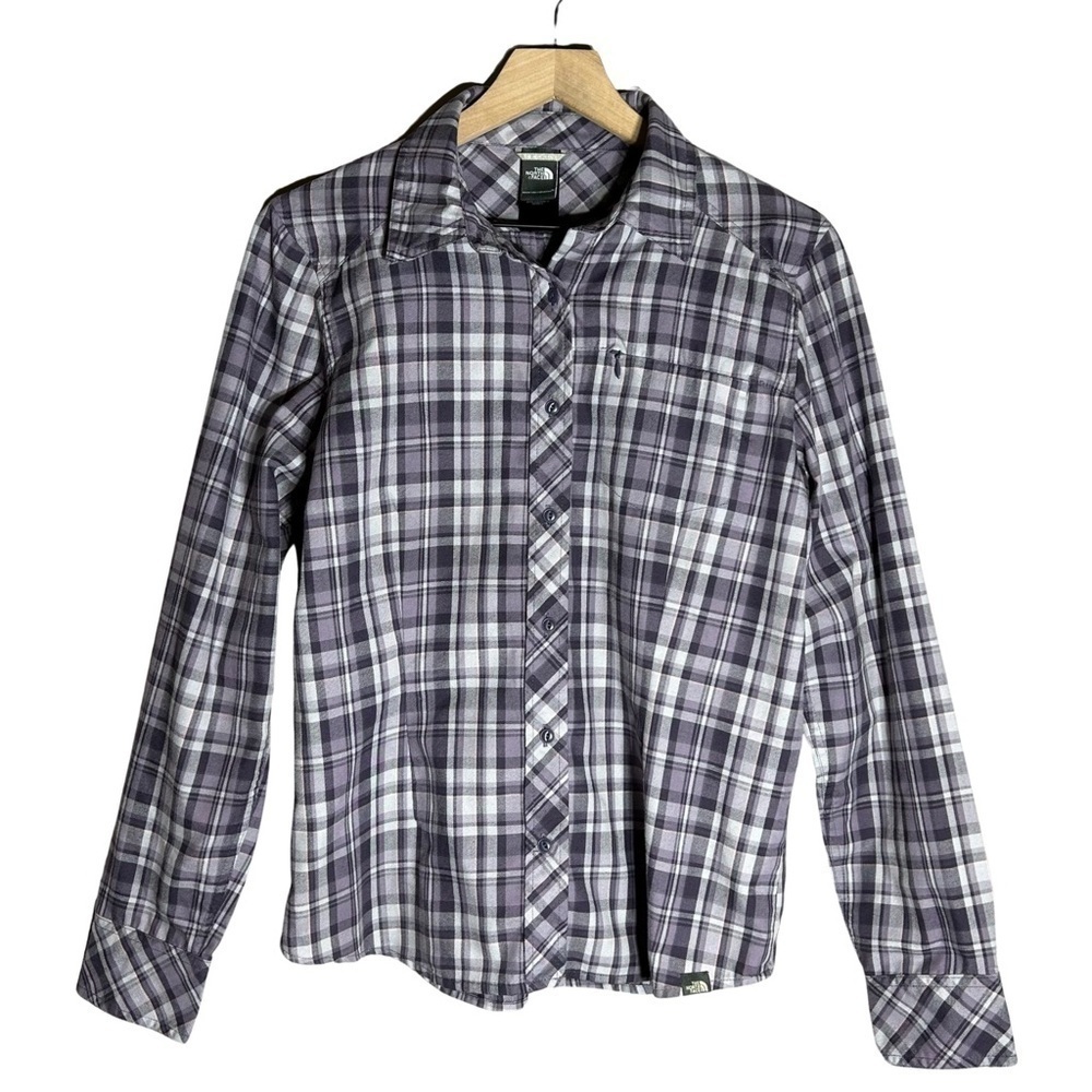 The North Face Purple Plaid Button Down Button Up - Size M